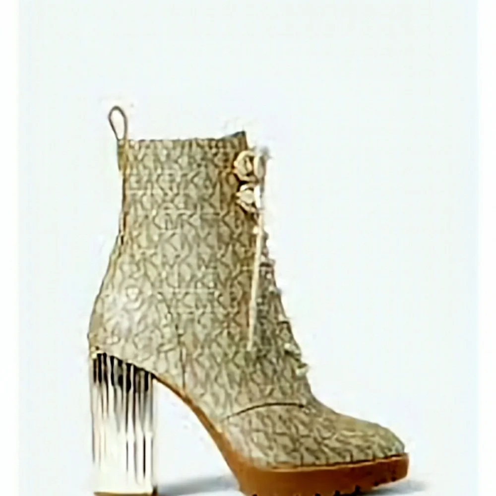 MICHAEL MICHAEL KORS Logo prints Lace-Up Boot golden size 9 NEW